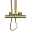 Wiesbaden Caral Thermostatische Regendoucheset - met 25cm Ronde Hoofddouche en Staafhanddouche - Opbouw - Geborsteld Messing