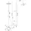 Wiesbaden Caral Thermostatische Regendoucheset - met 25cm Ronde Hoofddouche en Staafhanddouche - Opbouw - Geborsteld Messing