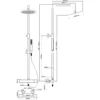 Wiesbaden Caral Thermostatische Regendoucheset - met 25cm Ronde Hoofddouche en Staafhanddouche - Opbouw - Geborsteld Staal