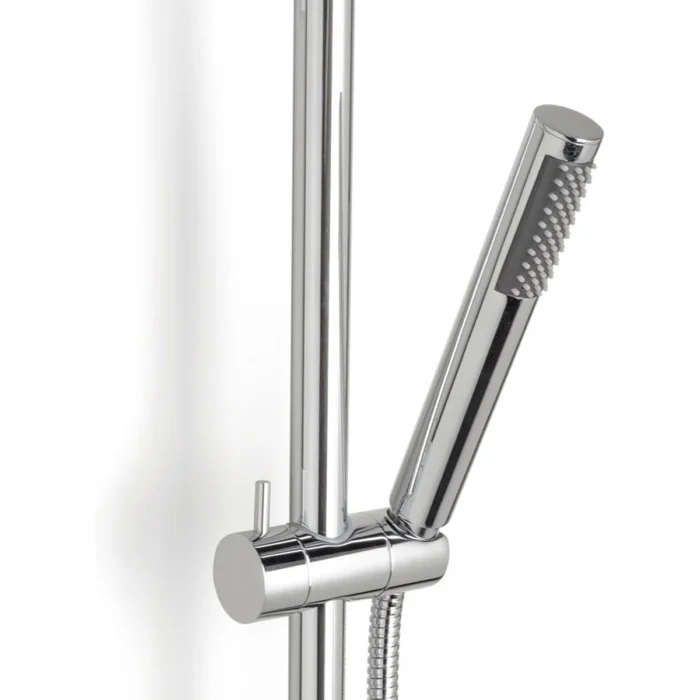 Wiesbaden Caral Thermostatische Regendoucheset - met 25cm Ronde Hoofddouche en Staafhanddouche - Opbouw - Hoogglans Chroom