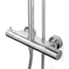 Wiesbaden Caral Thermostatische Regendoucheset - met 25cm Ronde Hoofddouche en Staafhanddouche - Opbouw - Hoogglans Chroom