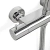Wiesbaden Caral Thermostatische Regendoucheset - met 25cm Ronde Hoofddouche en Staafhanddouche - Opbouw - Hoogglans Chroom