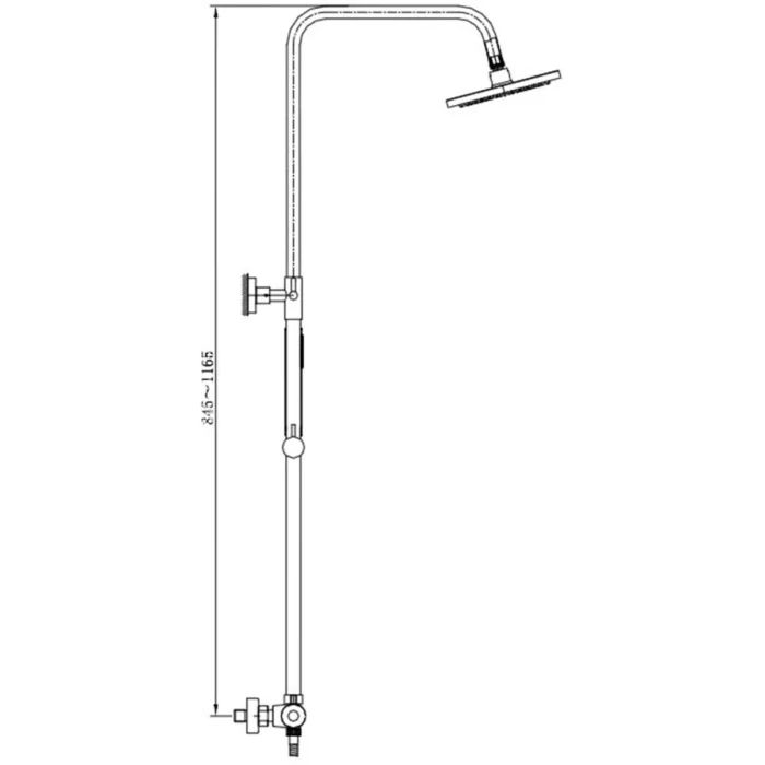 Wiesbaden Caral Thermostatische Regendoucheset - met 25cm Ronde Hoofddouche en Staafhanddouche - Opbouw - Hoogglans Chroom