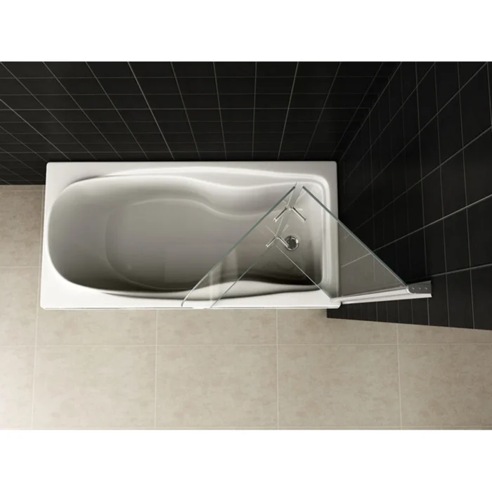 Wiesbaden Cinco Badwand - 1000x1400x6mm - Draaibaar - 2 wanden - NANO - Helder Glas/Chroom