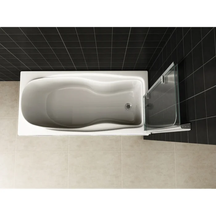 Wiesbaden Cinco Badwand - 1000x1400x6mm - Draaibaar - 2 wanden - NANO - Helder Glas/Chroom