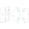 Wiesbaden Cinco Badwand - 1000x1400x6mm - Draaibaar - 2 wanden - NANO - Helder Glas/Chroom