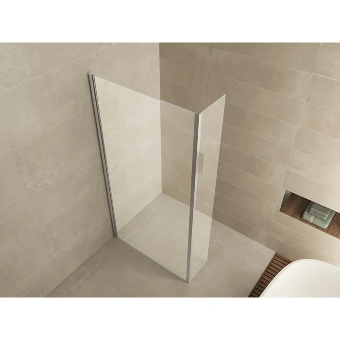 Wiesbaden Comfort Zijwand met Hoekprofiel - 40x200x10cm - 1 wand - NANO - Helder Glas/Chroom