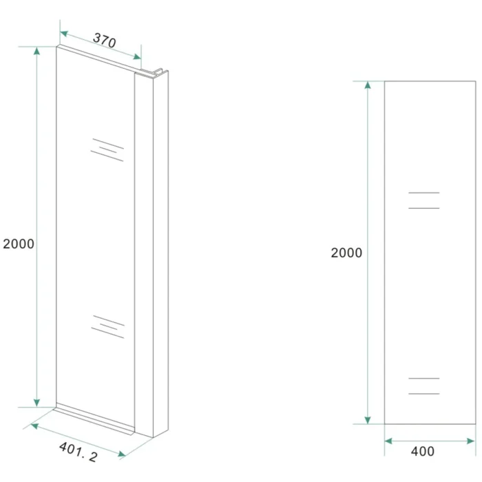 Wiesbaden Comfort Zijwand met Hoekprofiel - 40x200x10cm - 1 wand - NANO - Helder Glas/Chroom