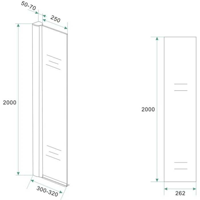 Wiesbaden Comfort Zijwand met Muurprofiel - 30x200x10cm - 1 wand - NANO - Helder Glas/Chroom