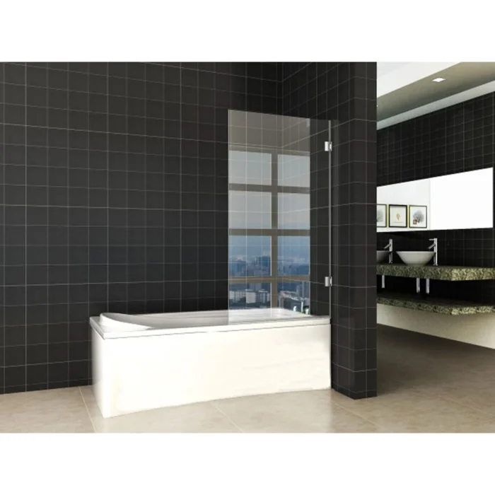 Wiesbaden Less Badwand - 800x1500x6mm - Draaibaar - 1 wand - NANO - Helder Glas/Chroom