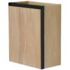 Wiesbaden Lotus Fonteinkast - 40x21,8cm - 1 deur - Links en Rechtsdraaiend - Greeploos - Naturel Eik/Mat Zwart