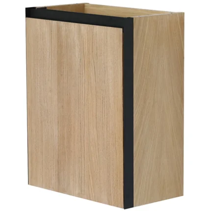 Wiesbaden Lotus Fonteinkast - 40x21,8cm - 1 deur - Links en Rechtsdraaiend - Greeploos - Naturel Eik/Mat Zwart