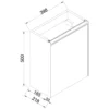 Wiesbaden Lotus Fonteinkast - 40x21,8cm - 1 deur - Links en Rechtsdraaiend - Greeploos - Naturel Eik/Mat Zwart
