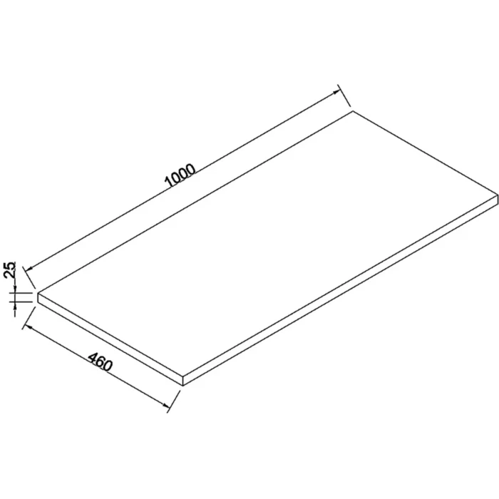 Wiesbaden Lotus Wastafelblad - 100x46cm - MDF - Naturel Eik
