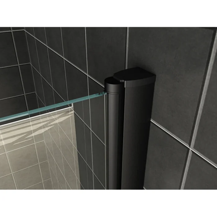 Wiesbaden Orbit Badwand - 800x1500x6mm - Draaibaar - 1 wand - NANO - Helder Glas/Mat Zwart