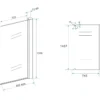 Wiesbaden Orbit Badwand - 800x1500x6mm - Draaibaar - 1 wand - NANO - Helder Glas/Mat Zwart