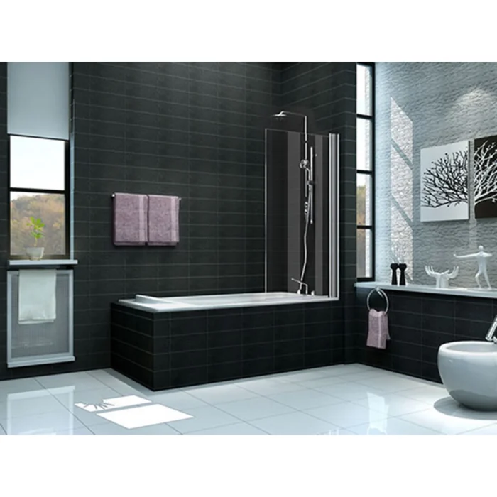 Wiesbaden Palmo Badwand - 800x1500x60mm - Draaibaar - 2 wanden - NANO - Helder Glas/Chroom
