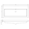 Wiesbaden Vision Badmeubelset - 100x46cm - 1 rechthoekige kunstmarmeren wasbak wit - 2 lades - 1 kraangat - Walnoot