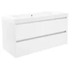 Wiesbaden Vision Badmeubelset - 100x46cm - 2 lades - 1 kraangat - Kunstmarmer - Glans Wit