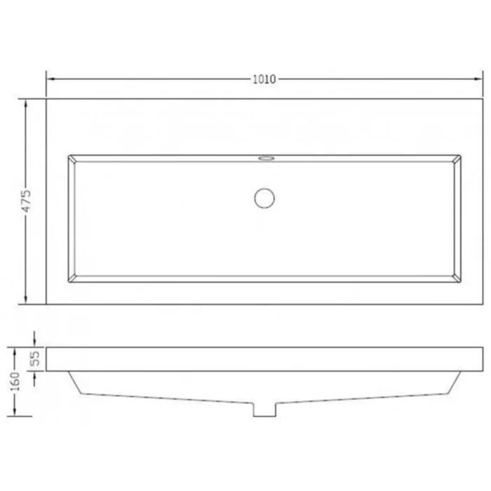 Wiesbaden Vision Badmeubelset - 100x46cm - 2 lades - 1 kraangat - Kunstmarmer - Glans Wit