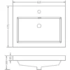 Wiesbaden Vision Badmeubelset - 60x46cm - 2 lades - 1 kraangat - Kunstmarmer - Glans Wit