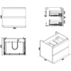 Wiesbaden Vision Badmeubelset - 60x46cm - 2 lades - 1 kraangat - Kunstmarmer - Glans Wit