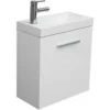 Xellanz Emma Fonteinkast + Wastafel - 50x25x50cm - 1 kunstmarmeren wasbak - 1 kraangat - 1 deur - Glans Wit