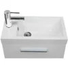 Xellanz Emma Fonteinkast + Wastafel - 50x25x50cm - 1 kunstmarmeren wasbak - 1 kraangat - 1 deur - Glans Wit