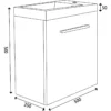 Xellanz Emma Fonteinkast + Wastafel - 50x25x50cm - 1 kunstmarmeren wasbak - 1 kraangat - 1 deur - Houtnerf Grijs