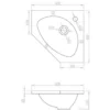 Xellanz Lena Hoek Fonteinkast + Wastafel en Spiegelkast - 50x40x25cm - 1 minermaalmarmeren wasbak - 1 kraangat - 1 lade - Glans Wit