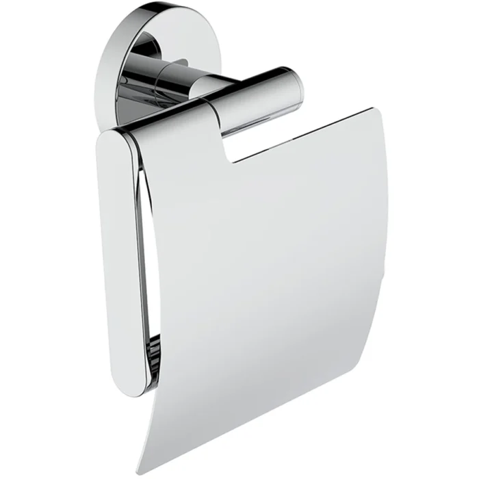 Wiesbaden Alonzo Toiletrolhouder met Klep - Wand - 1 rol - RVS - Chroom