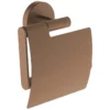 Wiesbaden Alonzo Toiletrolhouder met Klep - Wand - 1 rol - RVS - Geborsteld Brons Koper