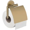 Wiesbaden Alonzo Toiletrolhouder met Klep - Wand - 1 rol - RVS - Geborsteld Messing
