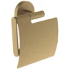 Wiesbaden Alonzo Toiletrolhouder met Klep - Wand - 1 rol - RVS - Geborsteld Messing
