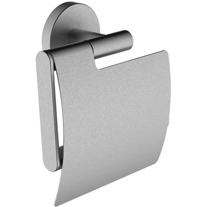 Wiesbaden Alonzo Toiletrolhouder met Klep - Wand - 1 rol - RVS - Geborsteld RVS