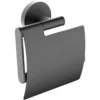 Wiesbaden Alonzo Toiletrolhouder met Klep - Wand - 1 rol - RVS - Gunmetal