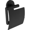Wiesbaden Alonzo Toiletrolhouder met Klep - Wand - 1 rol - RVS - Mat Zwart