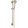 Wiesbaden Cadans Glijstangset met Ronde Handdouche - Metalen Doucheslang - 3 standen - Geborsteld Messing