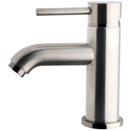 Wiesbaden Cadans Wastafelkraan - Eenhendel - 16cm - Verlaagd - Opbouw - Geborsteld Staal