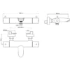 Wiesbaden Caral Thermostatische Badmengkraan - Hartafstand 15cm - Opbouw - Messing - Chroom