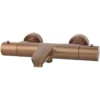 Wiesbaden Caral Thermostatische Badmengkraan - Hartafstand 15cm - Opbouw - Messing - Geborsteld Brons Koper