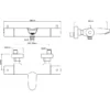 Wiesbaden Caral Thermostatische Badmengkraan - Hartafstand 15cm - Opbouw - Messing - Geborsteld Brons Koper