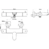 Wiesbaden Caral Thermostatische Badmengkraan - Hartafstand 15cm - Opbouw - Messing - Geborsteld Staal