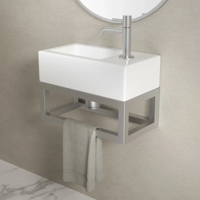 Wiesbaden Nick Wastafelframe voor Fontein - 395x150x215mm - Opbouw - RVS