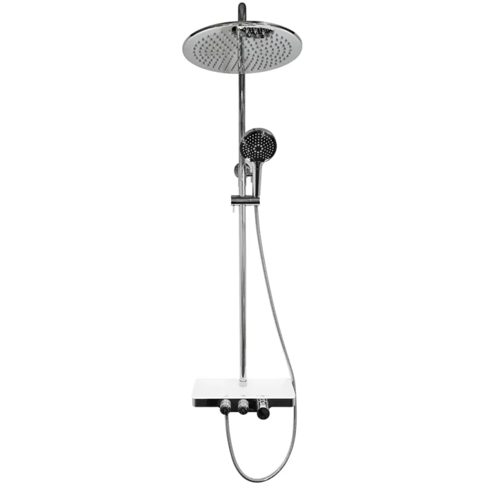 Wiesbaden Nuovo Thermostatische Regendoucheset met Planchet - met 30cm Ronde Hoofddouche en Staafhanddouche - Opbouw - Chroom