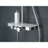 Wiesbaden Nuovo Thermostatische Regendoucheset met Planchet - met 30cm Ronde Hoofddouche en Staafhanddouche - Opbouw - Chroom