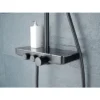 Wiesbaden Nuovo Thermostatische Regendoucheset met Planchet - met 30cm Ronde Hoofddouche en Handdouche - Opbouw - Mat Zwart