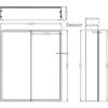 Wiesbaden Quatro Spiegelkast met LED - 60x70x13cm - Dimbaar - Draaideur - Rechthoek - Aluminium