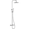 Wiesbaden Ribbd Thermostatische Regendoucheset - met 25cm Ronde Hoofddouche en Handdouche - Opbouw - Chroom