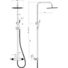 Wiesbaden Ribbd Thermostatische Regendoucheset - met 25cm Ronde Hoofddouche en Handdouche - Opbouw - Mat Zwart